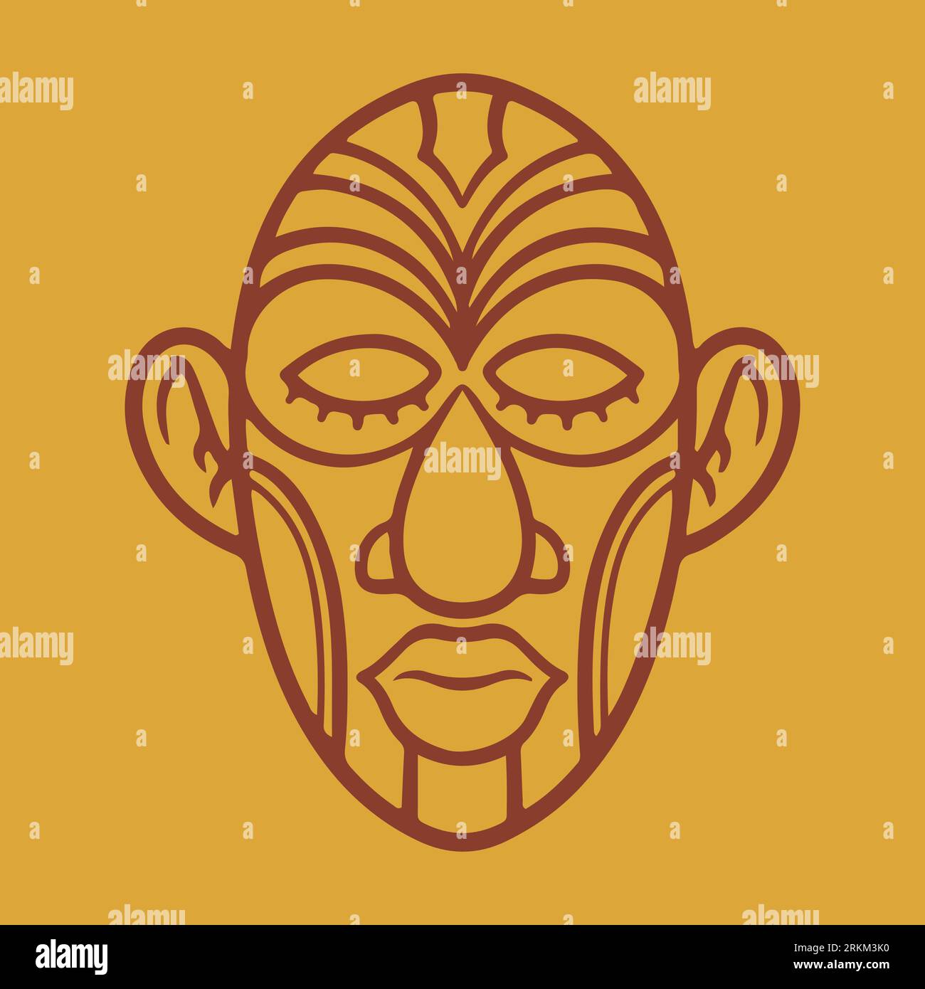 Icônes de masque ethnique ou masques plats inca. Culture ethnique aborigène. Mysticisme et magie. Illustration vectorielle de masques ethniques tribaux Illustration de Vecteur
