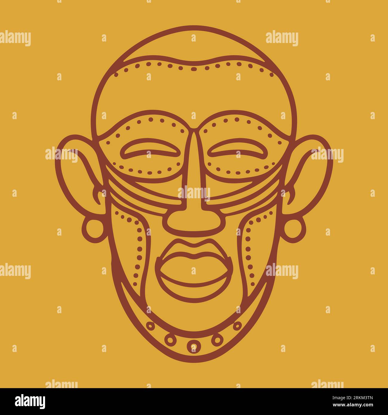 Icône de masques tribaux ethniques africains de couleur Cartoon. Éléments indigènes tribaux et religieux de l'ancienne culture et civilisation maya. Vecteur plat de dessin animé ill Illustration de Vecteur