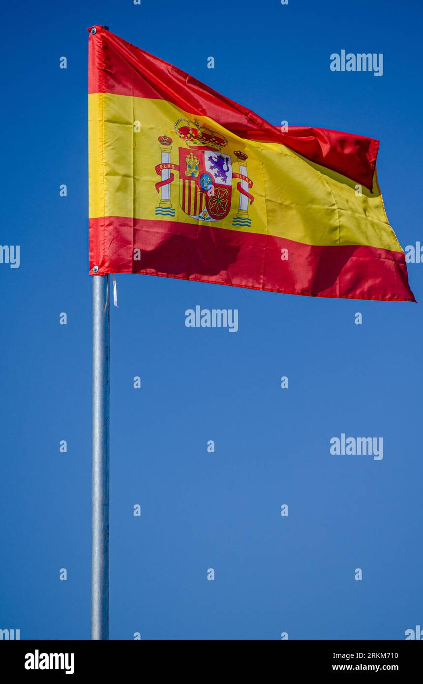 Espagne drapeau national flottant Banque D'Images
