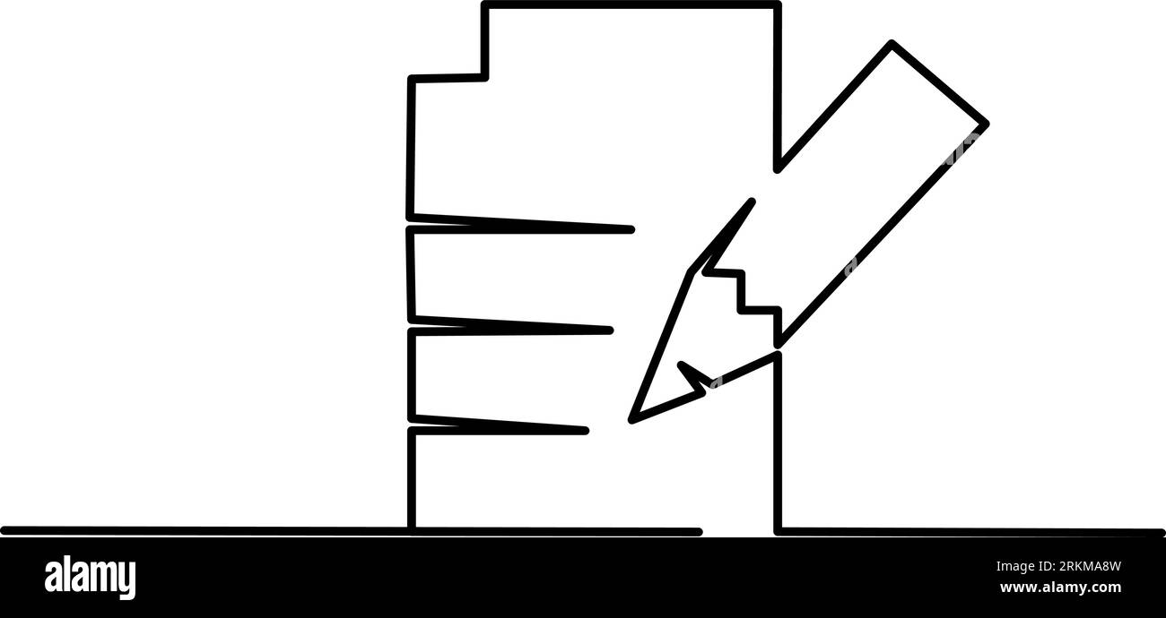 Document de testament et dernier testament sur l'icône de contour de défilement. Testament holographique, testament auto-prouvé ou notarié sur rouleau. Dessin continu d'une ligne. V Illustration de Vecteur