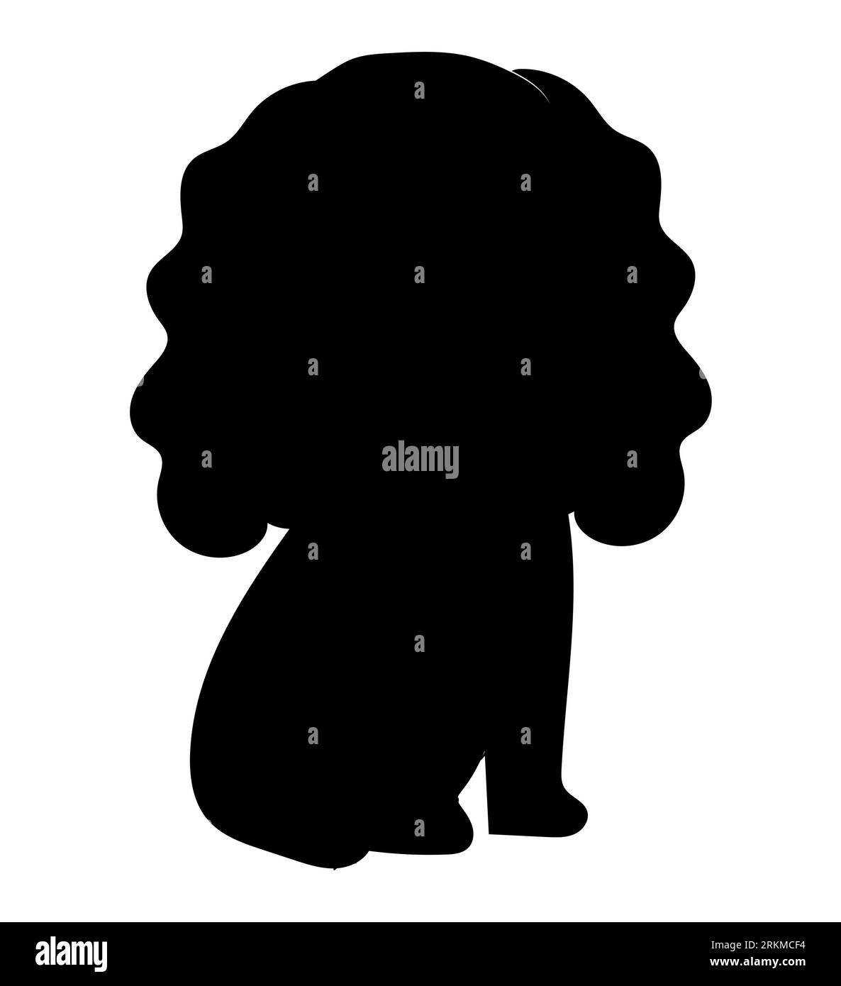 Silhouette noire d'une race de chien cocker anglais, chiot mignon debout, vecteur animal de bande dessinée isolé sur fond blanc Illustration de Vecteur