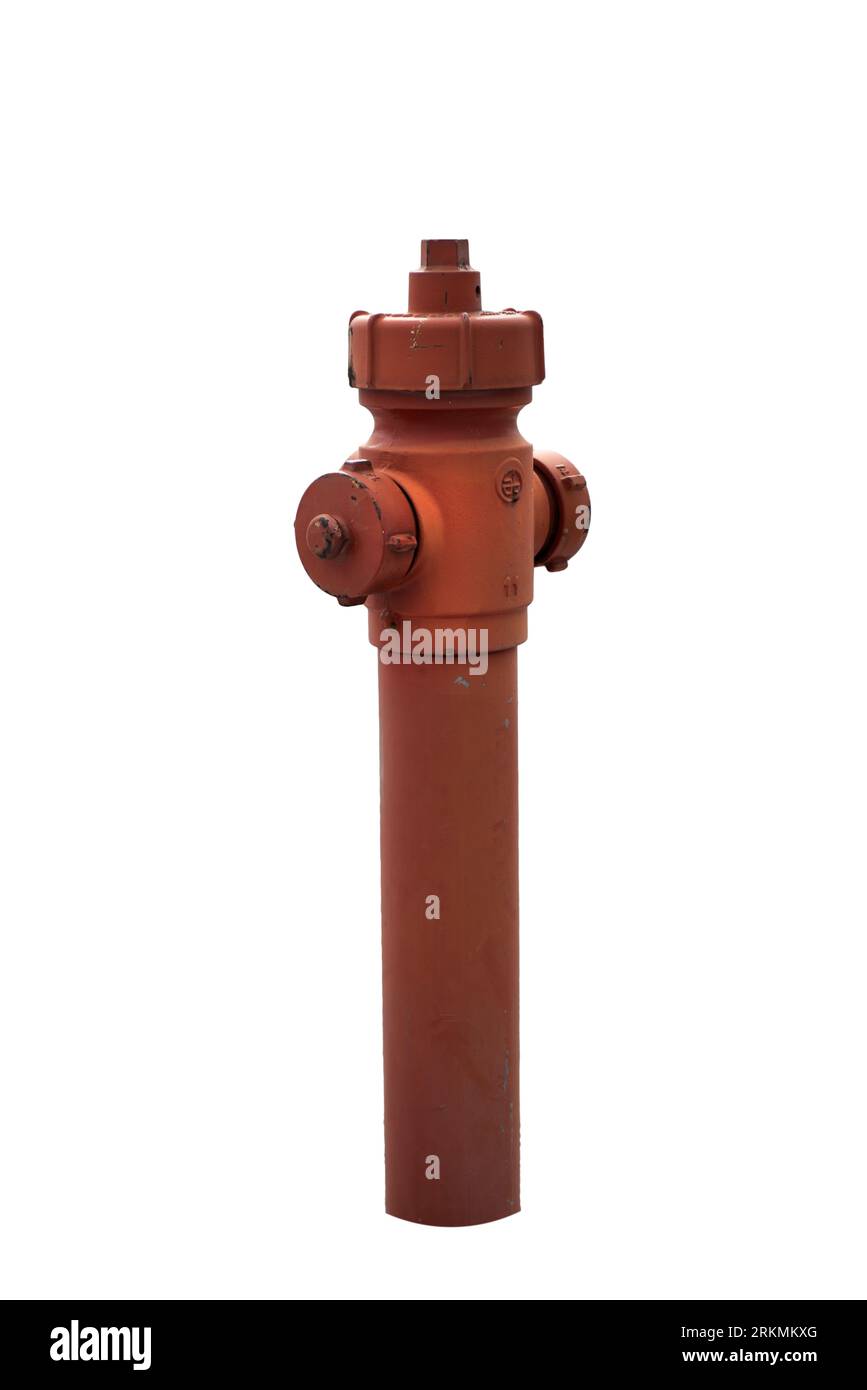 une bouche d'incendie rouge isolée sur un fond transparent Banque D'Images