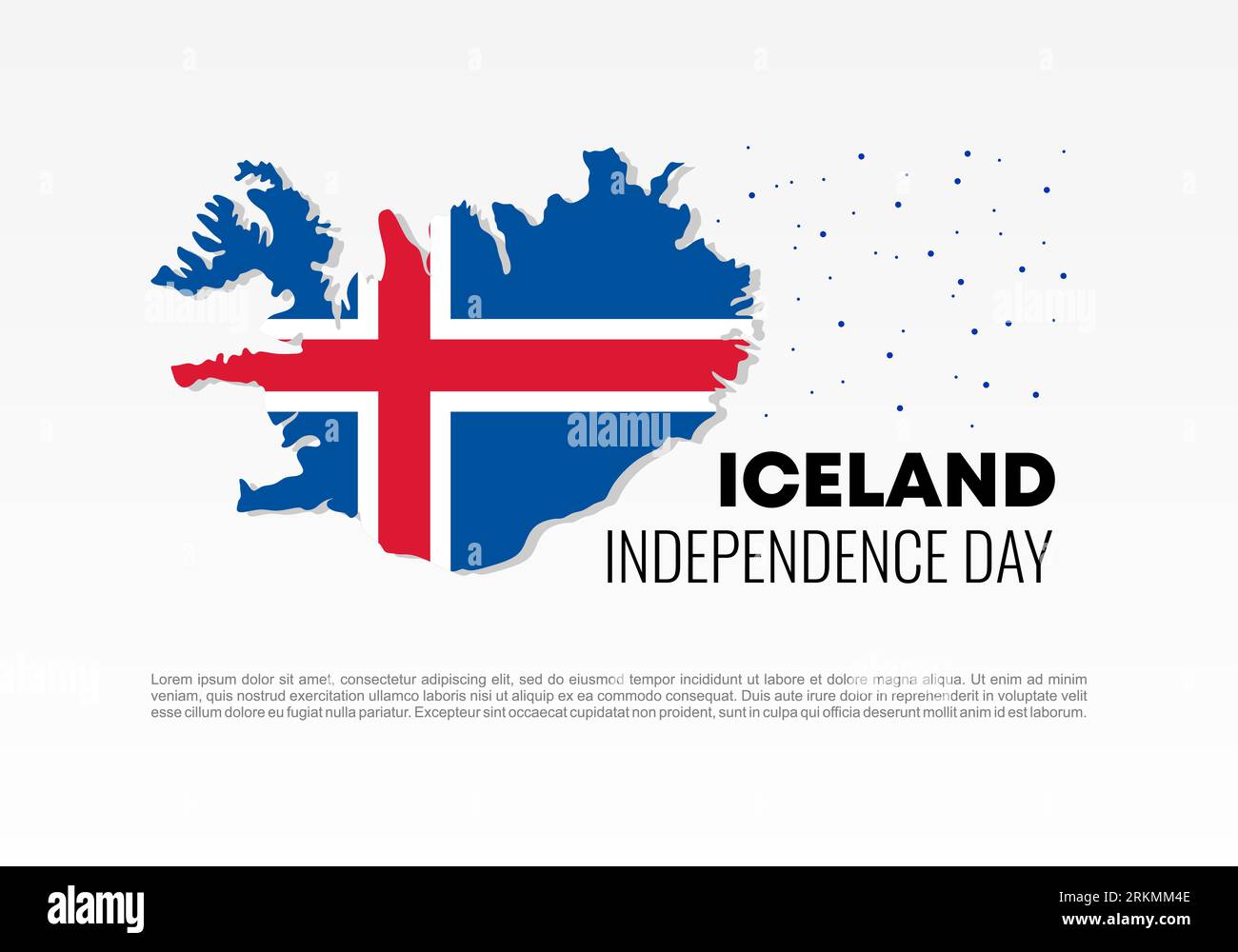 Affiche de fond de la journée de l'indépendance de l'Islande pour la célébration nationale le 17 juin. Illustration de Vecteur