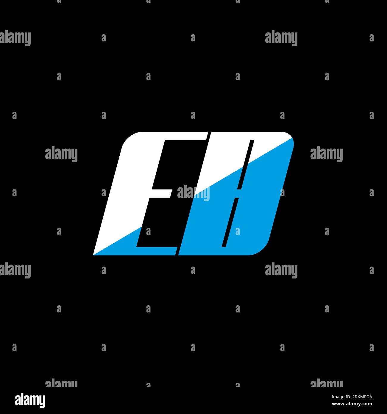 Conception de logo de lettre EB sur fond noir. Concept de logo de lettre d'initiales créatives EB. design d'icône eb. Design d'icône de lettre blanche et bleue EB sur bac noir Illustration de Vecteur