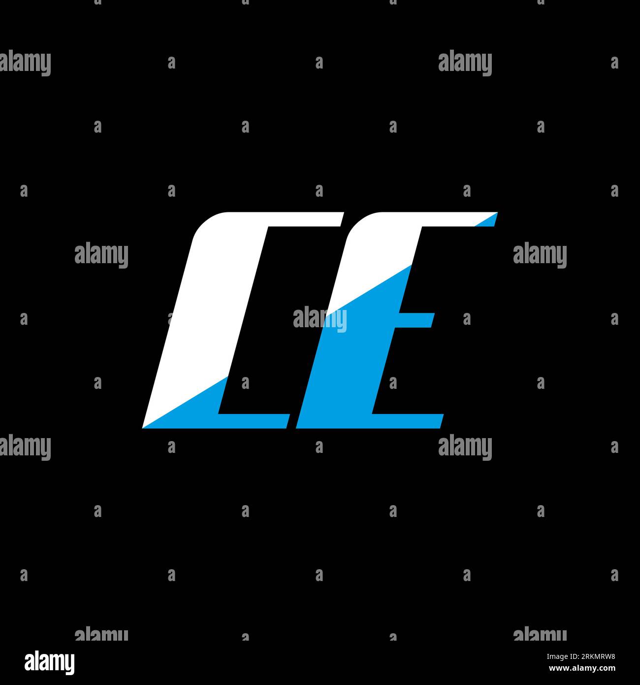 Conception de logo de lettre ce sur fond noir. Concept de logo de lettre d'initiales créatives ce. design d'icône ce. Conception d'icône de lettre blanche et bleue ce sur bac noir Illustration de Vecteur