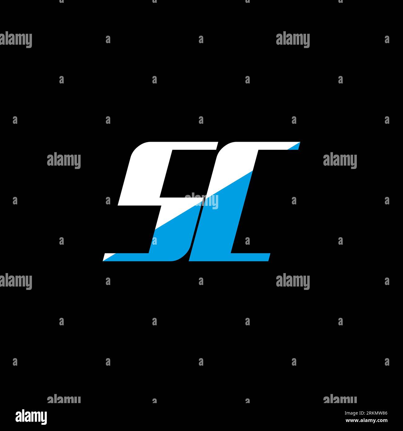 Conception de logo de lettre SC sur fond noir. Concept de logo de lettre d'initiales créatives SC. Design SC Icon. SC design d'icône de lettre blanche et bleue sur bac noir Illustration de Vecteur