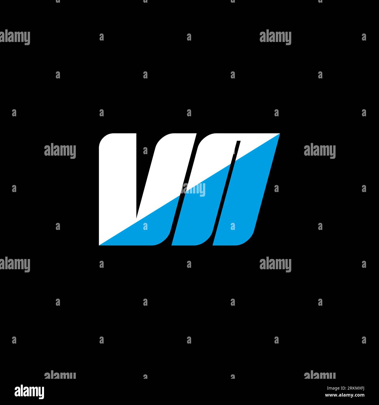 Conception de logo de lettre VN sur fond noir. Concept de logo de lettre d'initiales créatives VN. Motif icône VN. Design d'icône de lettre blanche et bleue VN sur bac noir Illustration de Vecteur