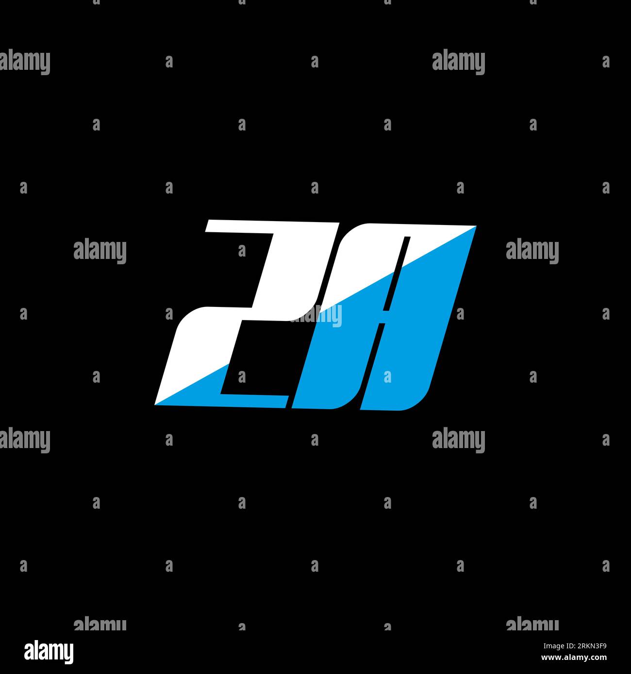 Conception de logo de lettre ZA sur fond noir. ZA concept de lettre initiale créative logo. Design ZA Icon. ZA design d'icône de lettre blanche et bleue sur bac noir Illustration de Vecteur