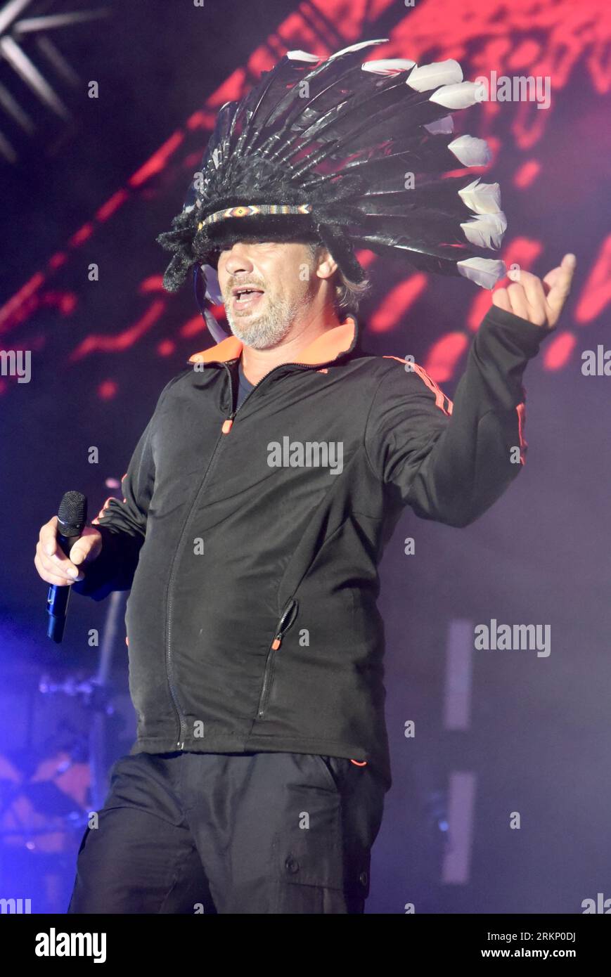 Victorious Festival, Portsmouth/Southsea, 25 août 2023, Jamiroquai en tête d'affiche vendredi soir au Victorious Festival, Southsea, crédit : Graham Tarrant/Alamy Live News Banque D'Images