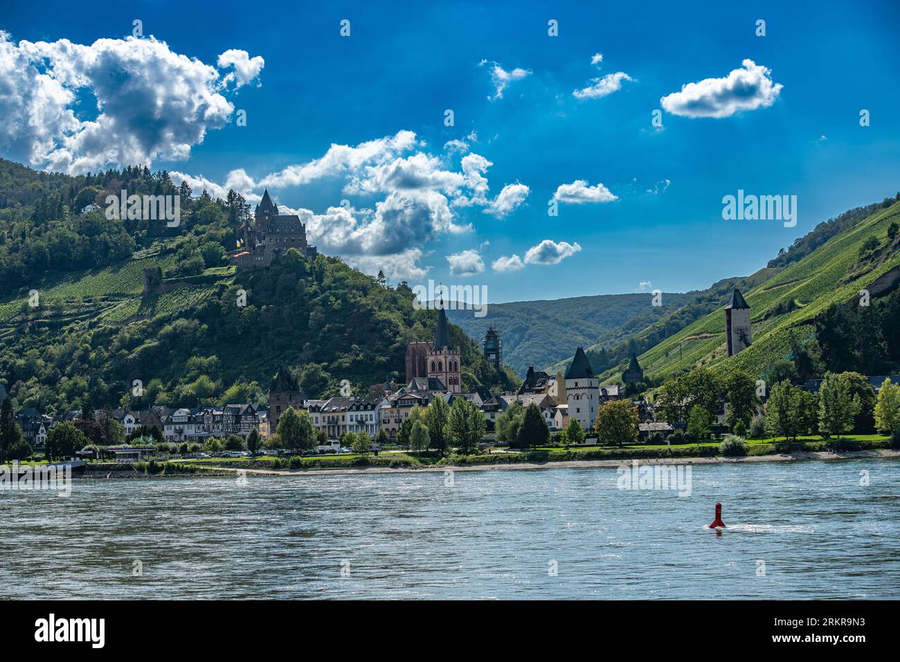 Panorama de Bacharach am Rhein, Allemagne Banque D'Images