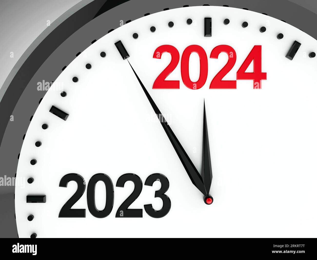 Horloge noire avec changement de 20232024 représente la nouvelle année