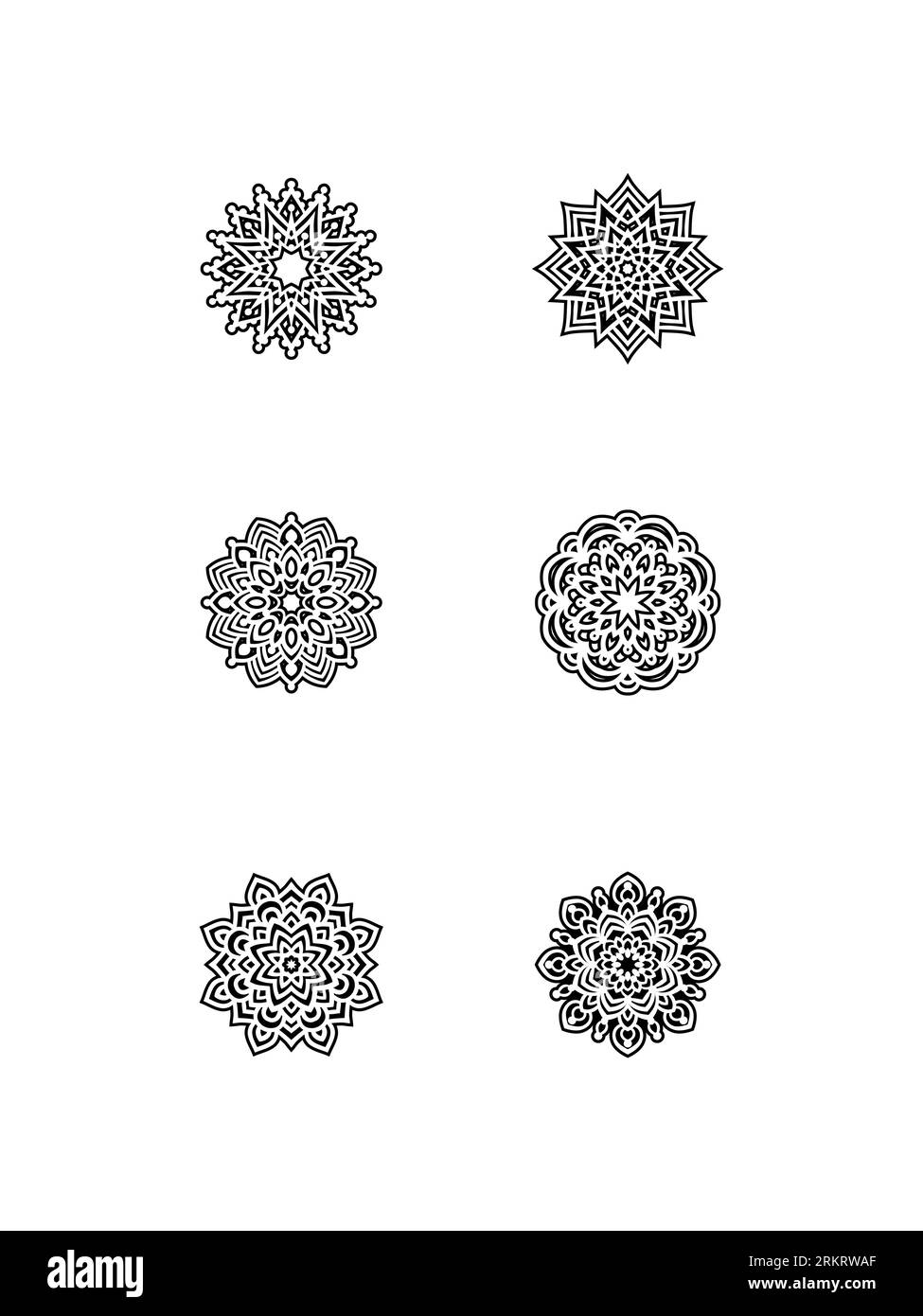 Illustration de la conception vectorielle de mandalas de flocon de neige Illustration de Vecteur