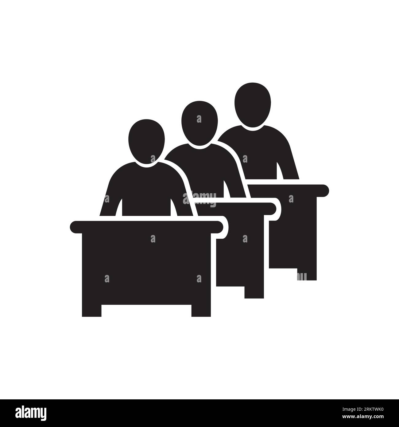 Icône étudiant graphique vectoriel noir et blanc Illustration de Vecteur