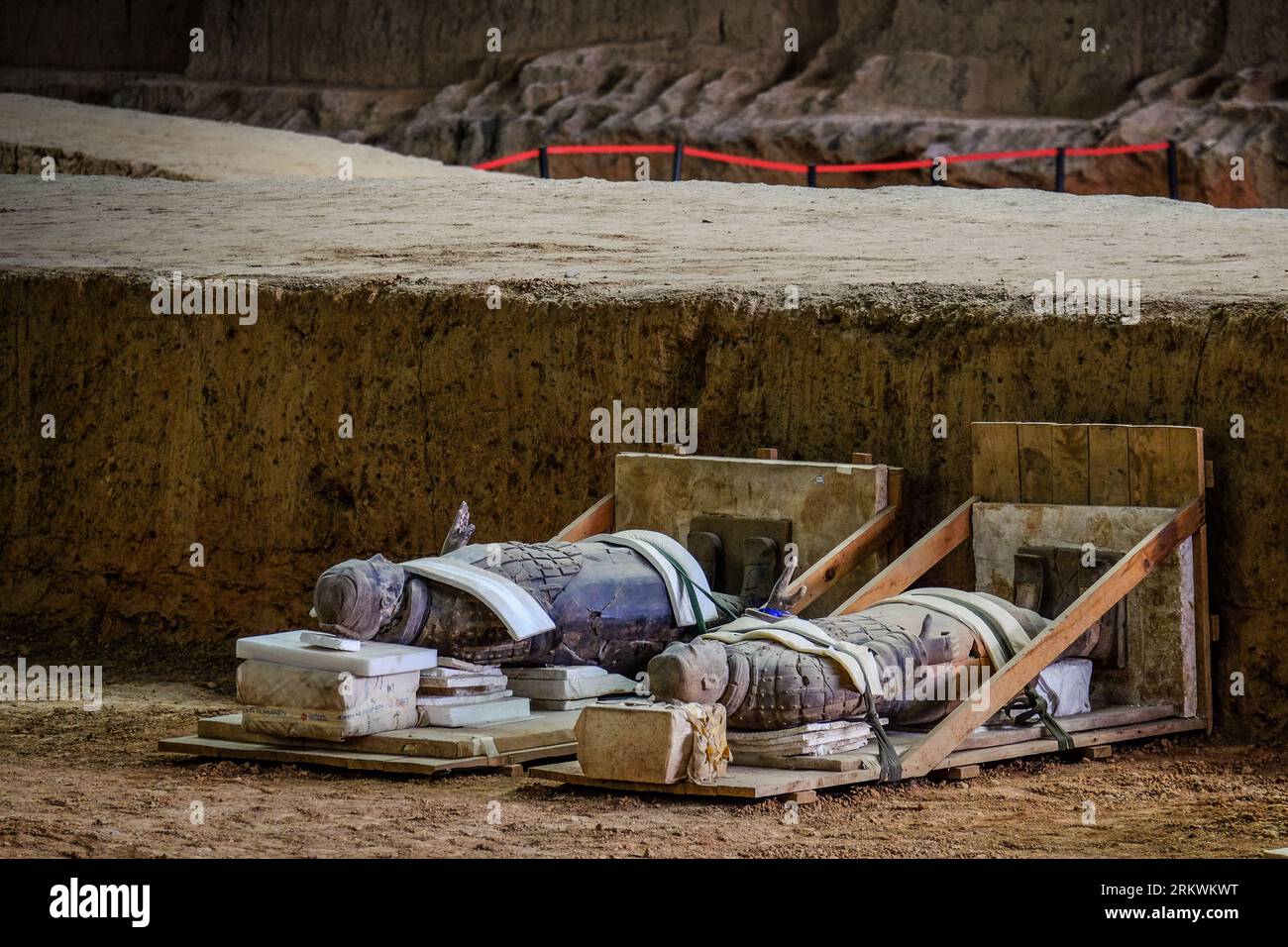 La célèbre armée de terre cuite, qui fait partie du mausolée du premier empereur Qin, et est un site du patrimoine mondial de l'UNESCO situé à Xian, en Chine. Banque D'Images