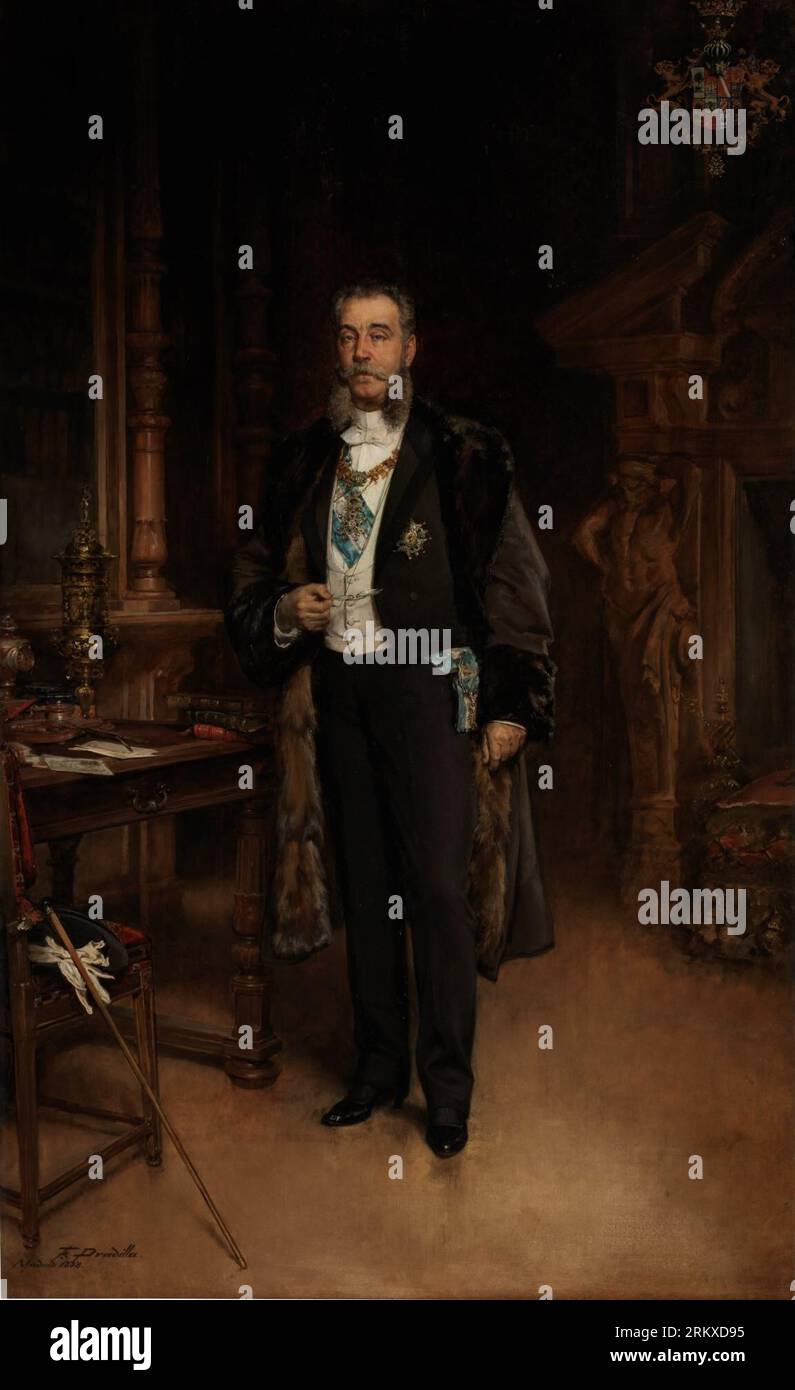 José María de Murga y Reolid i marqués de Linares 1888 de Francisco Pradilla y Ortiz Banque D'Images