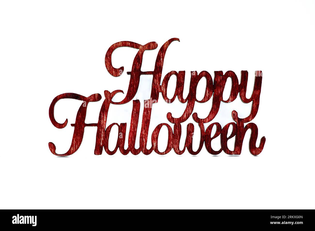 Signe joyeux Halloween isolé sur un fond blanc. Banque D'Images