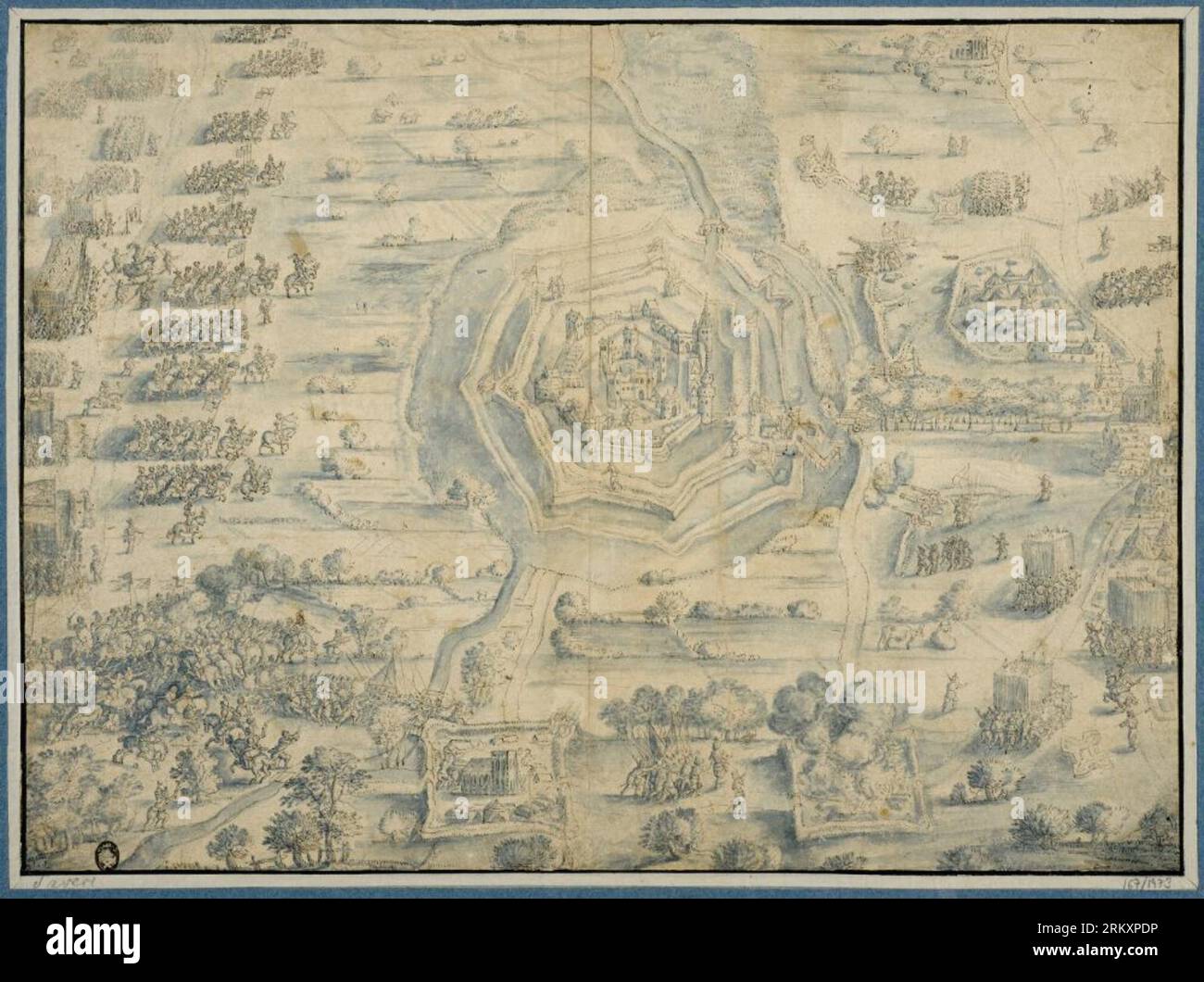 Belägring av en stad de Jacob Savery Banque D'Images
