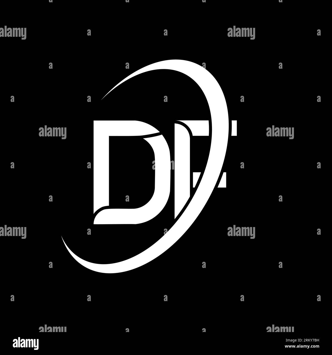 Logo DF. Conception D F. Lettre DF blanche. Design de logo DF/D F lettre. Lettre initiale DF cercle lié au logo monogramme majuscule. Illustration de Vecteur