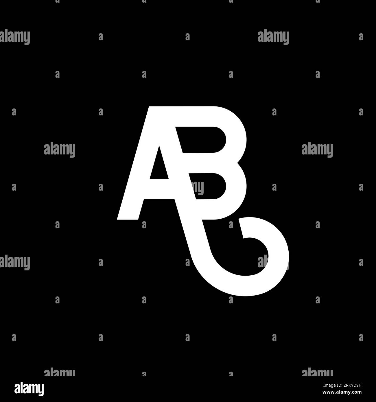 Concept AB Creative initiales lettre logo. a b icone design. Motif icône de lettre AB blanche et bleue. Logo a lettre B. Lettre initiale AB liée Uppe Illustration de Vecteur