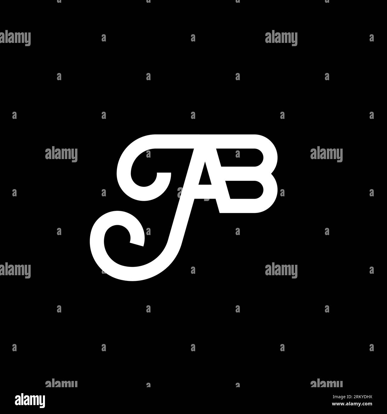 Concept AB Creative initiales lettre logo. a b icone design. Motif icône de lettre AB blanche et bleue. Logo a lettre B. Lettre initiale AB liée Uppe Illustration de Vecteur