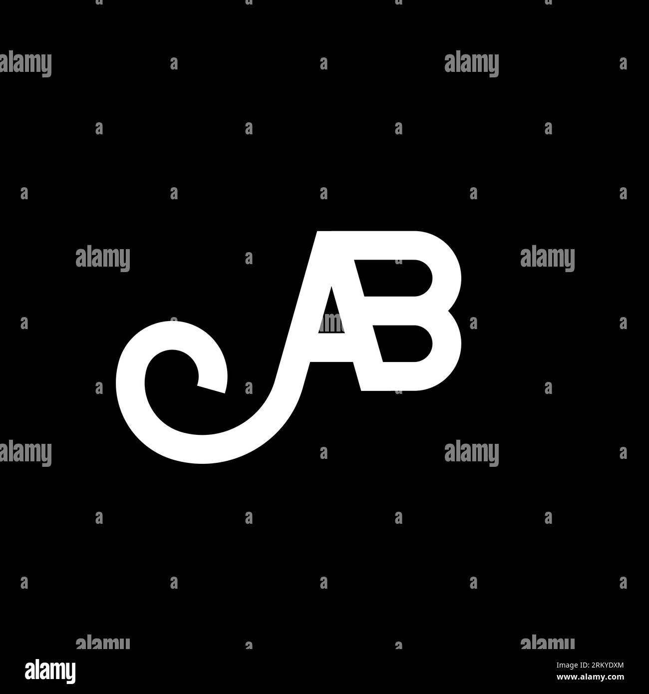 Concept AB Creative initiales lettre logo. a b icone design. Motif icône de lettre AB blanche et bleue. Logo a lettre B. Lettre initiale AB liée Uppe Illustration de Vecteur