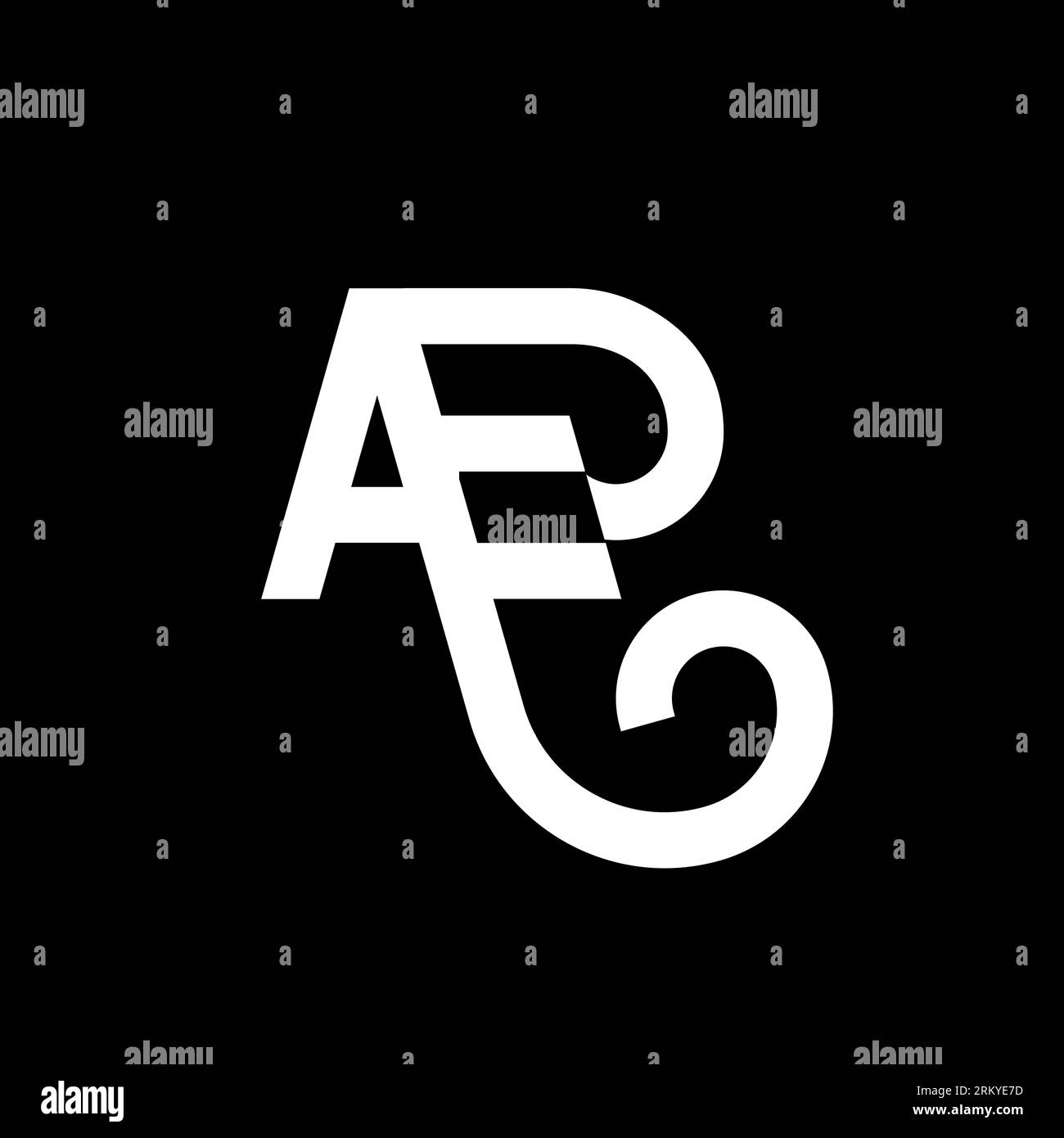 Conception de logo de lettre AE sur fond noir. Concept de logo de lettre d'initiales créatives AE. motif icône ae. Design d'icône de lettre blanche AE sur fond noir. Illustration de Vecteur