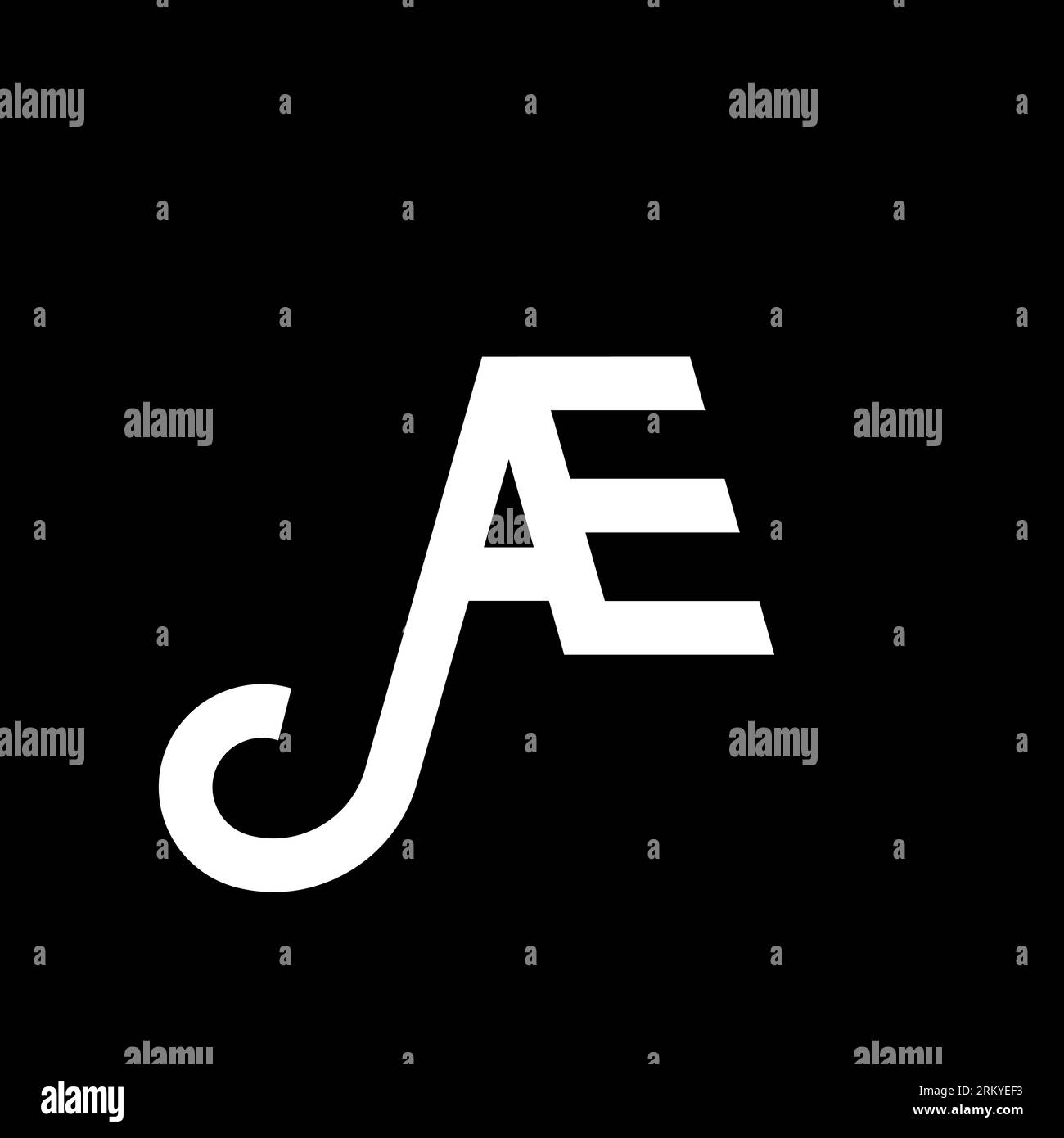 Conception de logo de lettre AE sur fond noir. Concept de logo de lettre d'initiales créatives AE. motif icône ae. Design d'icône de lettre blanche AE sur fond noir. Illustration de Vecteur