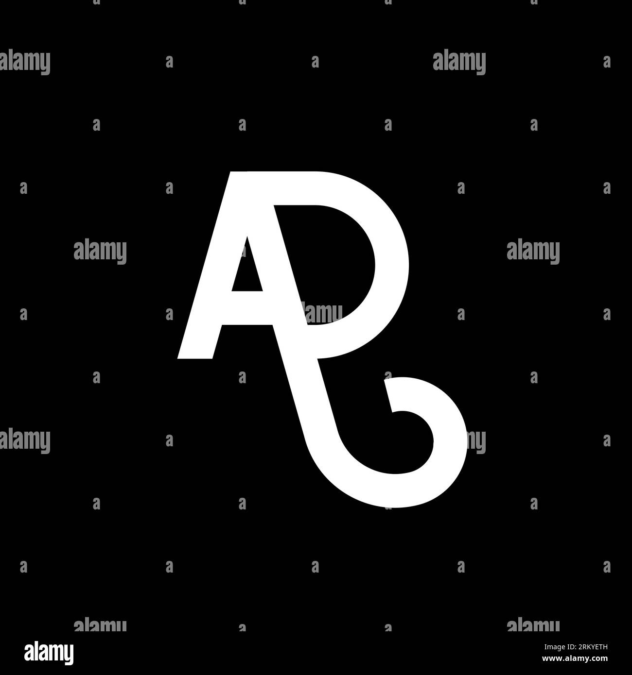 Conception de logo de lettre D'ANNONCE sur fond noir. Concept de logo de lettre d'initiales créatives d'ANNONCE. design d'icône publicitaire. AD design d'icône de lettre blanche sur fond noir. Illustration de Vecteur