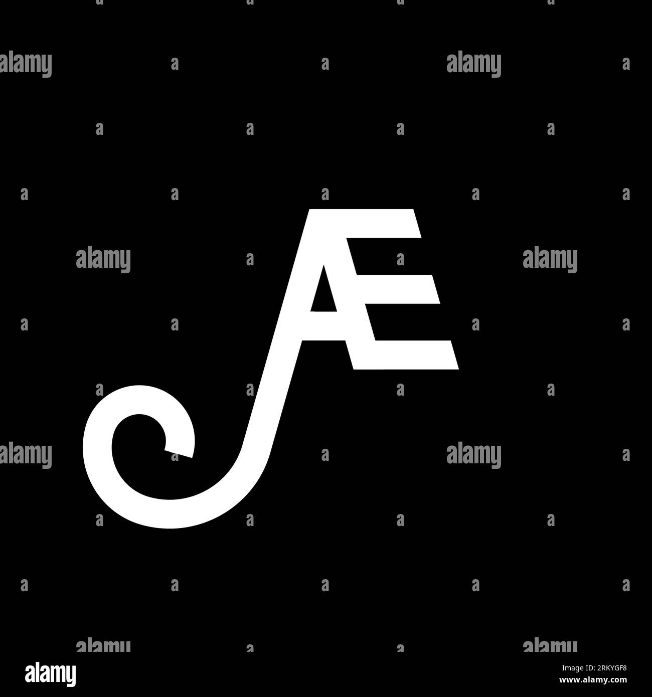 Conception de logo de lettre AE sur fond noir. Concept de logo de lettre d'initiales créatives AE. motif icône ae. Design d'icône de lettre blanche AE sur fond noir. Illustration de Vecteur
