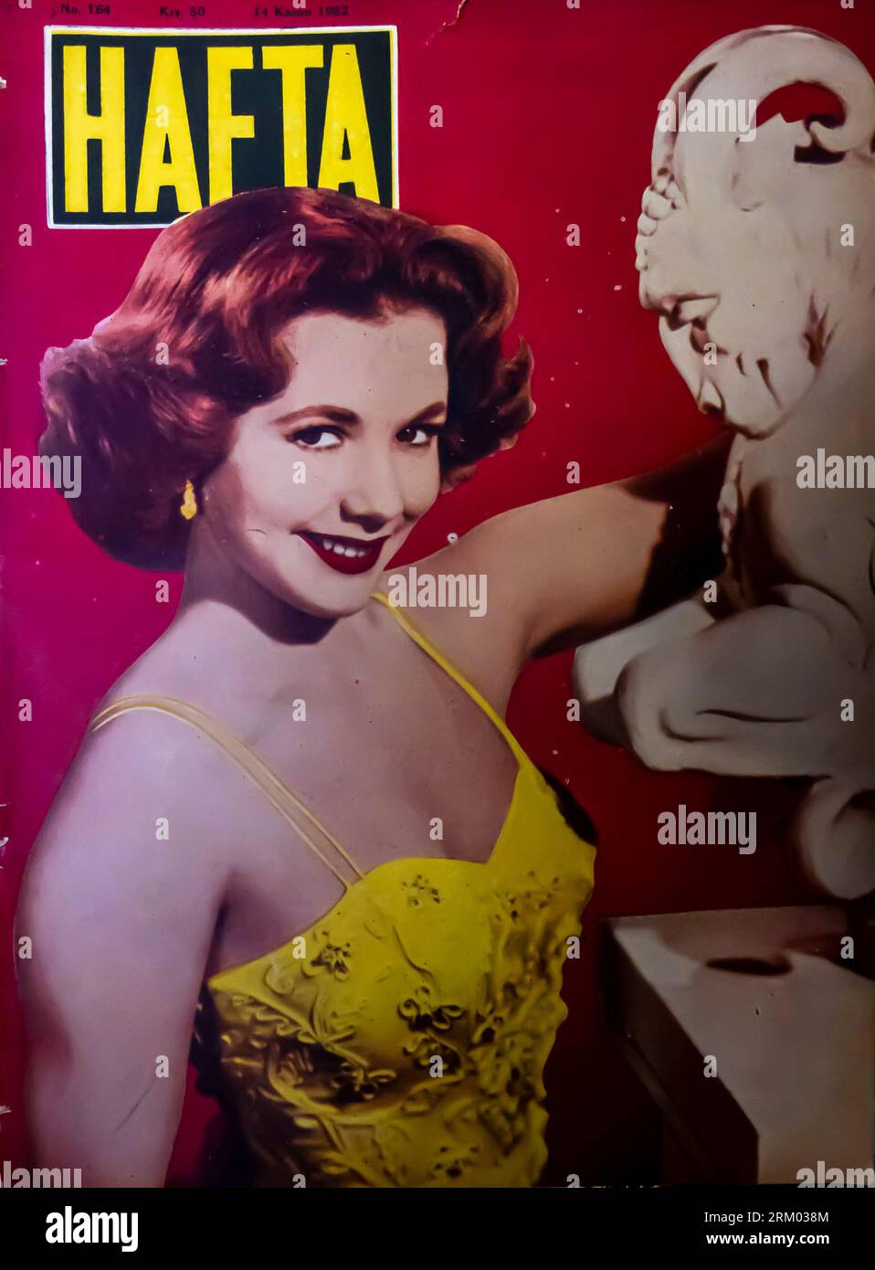 Hafta turc Lifestyle et couverture de magazine de cinéma avec l'actrice américaine Piper Laurie 1952 Banque D'Images