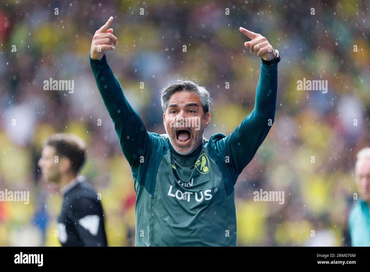 David Wagner, entraîneur de Norwich City, lors du match du championnat Sky Bet au John Smith's Stadium, Huddersfield. Date de la photo : Samedi 26 août 2023. Banque D'Images