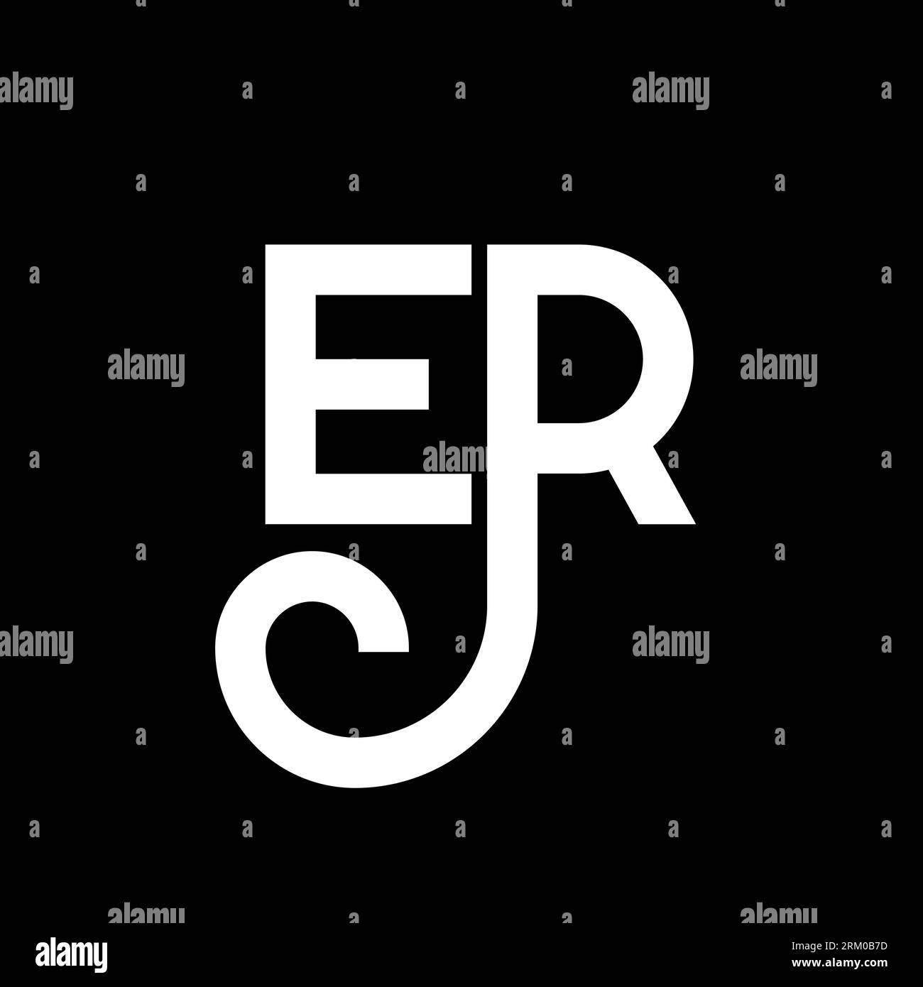 Conception de logo de lettre er sur fond noir. Concept de logo de lettre d'initiales RE Creative. motif lettre er. Conception de lettre blanche er sur fond noir. E R Illustration de Vecteur