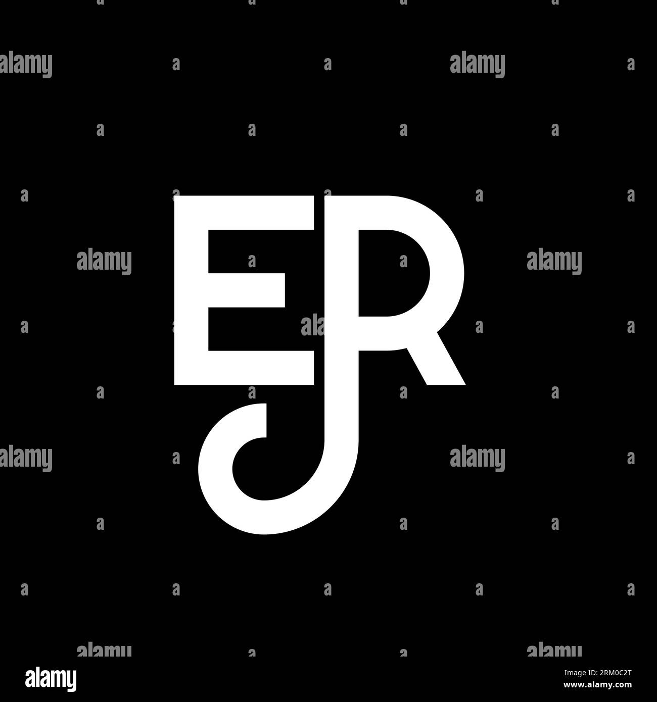 Conception de logo de lettre er sur fond noir. Concept de logo de lettre d'initiales RE Creative. motif lettre er. Conception de lettre blanche er sur fond noir. E R Illustration de Vecteur
