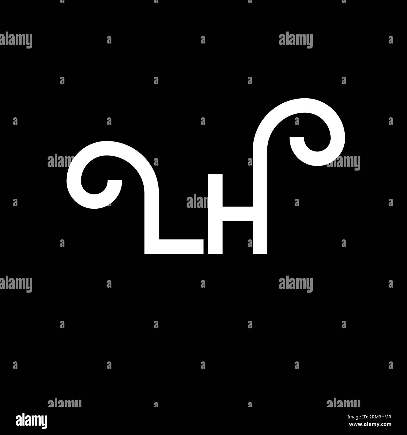 Logo LH Letter. Lettres initiales de l'icône du logo LH. Modèle de conception de logo minimal LH lettre abstraite. Vecteur de conception de lettre L H avec des couleurs noires. gauche l Illustration de Vecteur