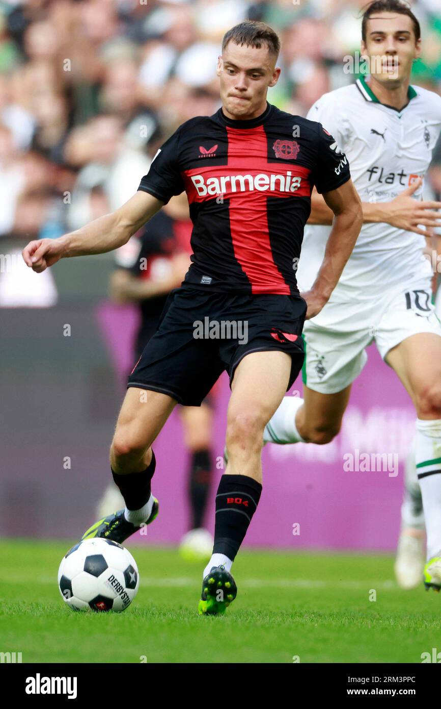 Mönchengladbach, Deutschland, Allemagne 1. Fussball Bundesliga, 2. Spieltag, Matchday2 Borussia Mönchengladbach vs. Bayer 04 Leverkusen 0:3 26. 08. 2023 Parc im Borussia à Mönchengladbach Florian WIRTZ (LEV) photo : Norbert Schmidt, Duesseldorf Banque D'Images