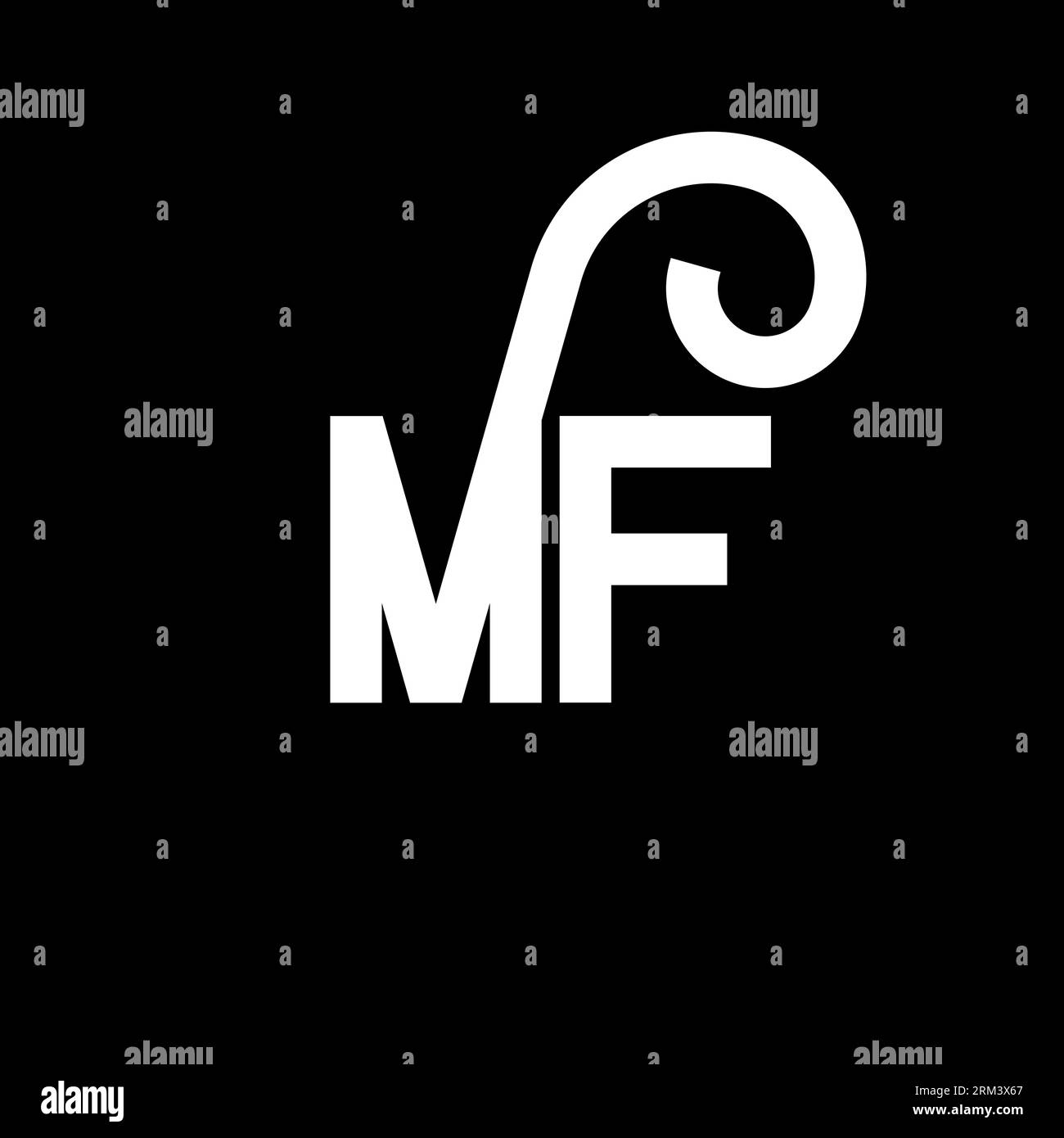 Logo MF Letter. Lettres initiales icône du logo MF. Lettre abstraite MF modèle de conception de logo minimal. Vecteur de conception de lettre M F avec des couleurs noires. mf l Illustration de Vecteur