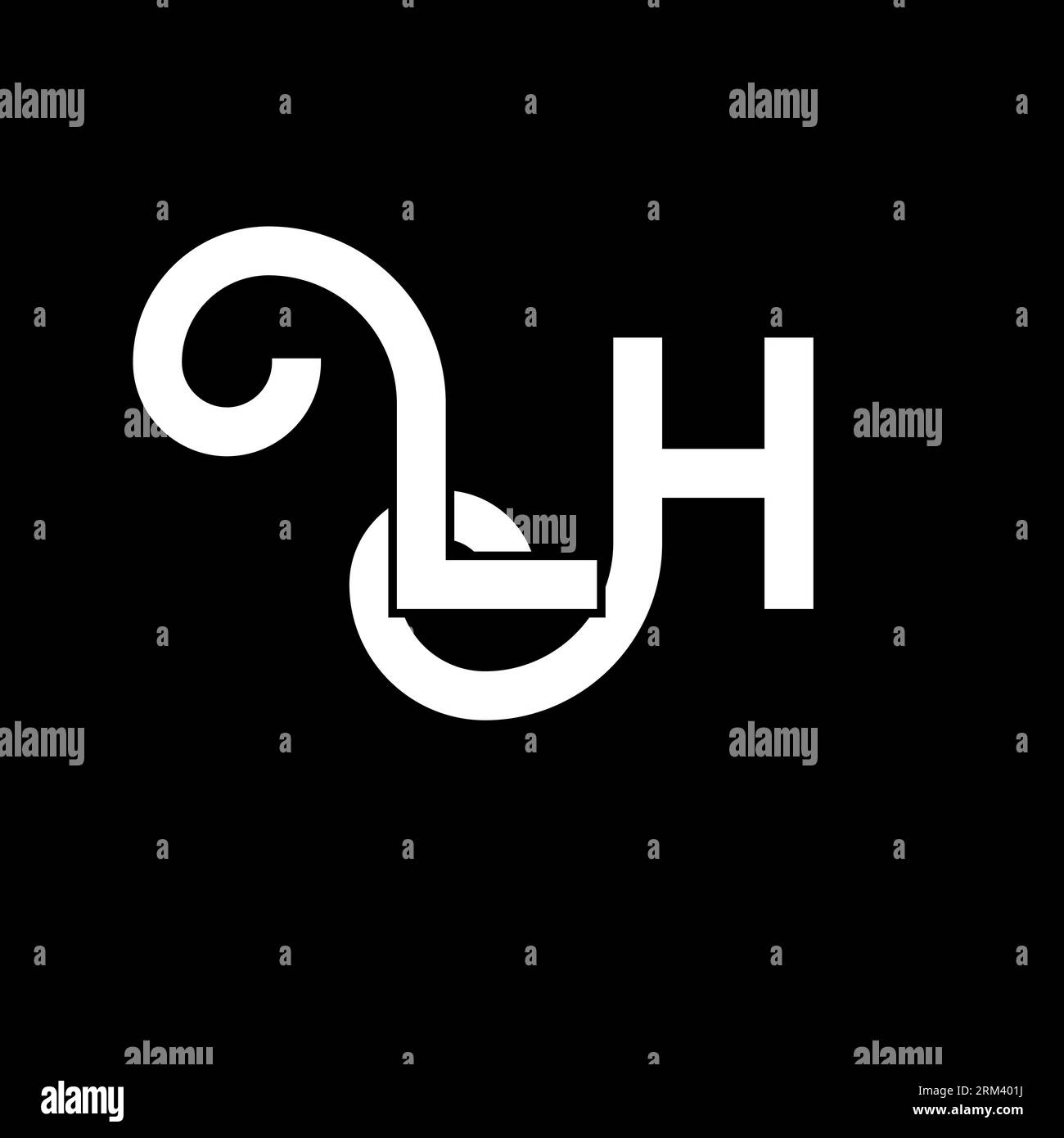 Logo LH Letter. Lettres initiales de l'icône du logo LH. Modèle de conception de logo minimal LH lettre abstraite. Vecteur de conception de lettre L H avec des couleurs noires. gauche l Illustration de Vecteur