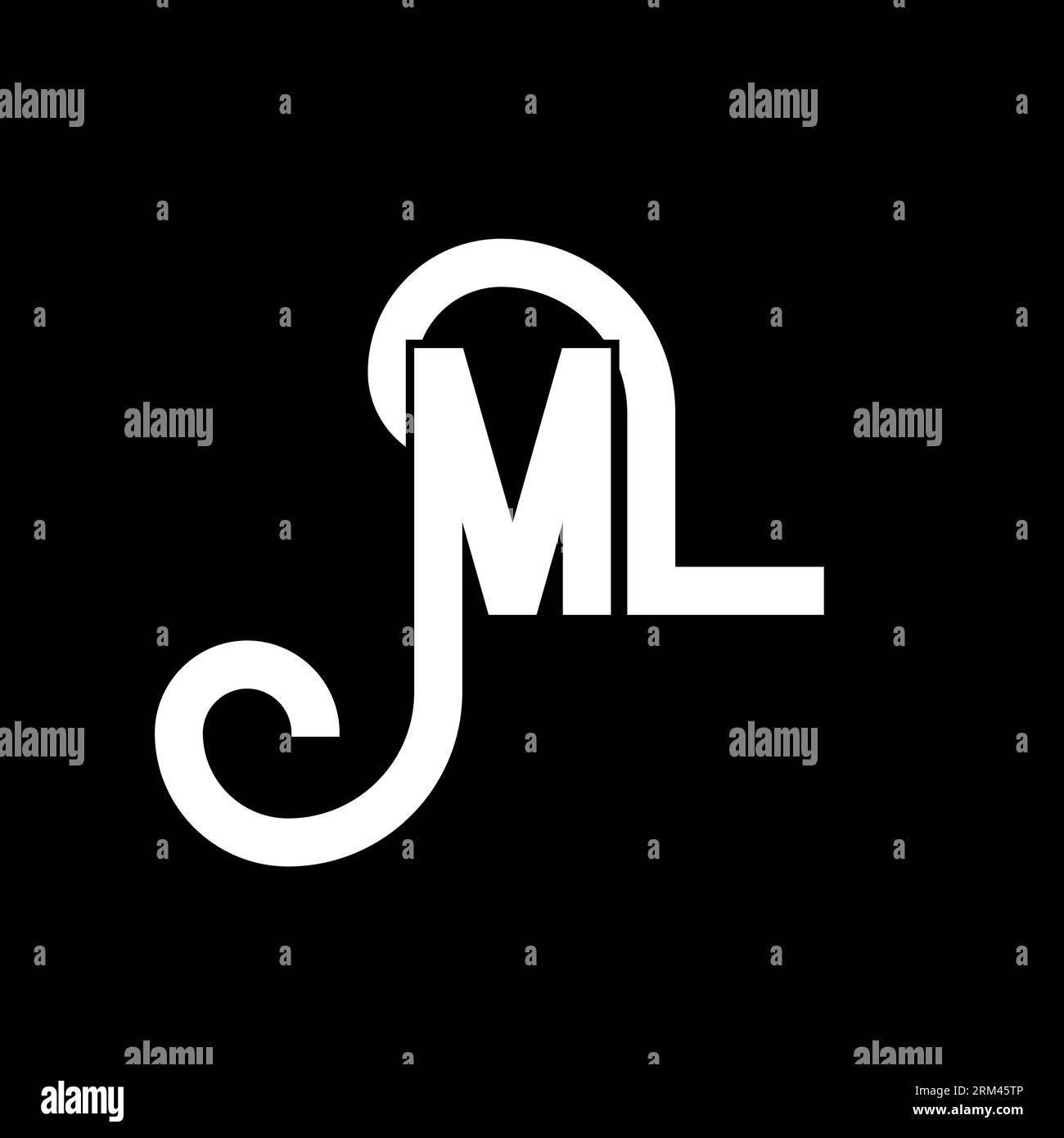 Conception de logo lettre ML. Lettres initiales de l'icône du logo ML. Modèle de conception de logo minimal lettre abstraite ML. Vecteur de conception de lettre M L avec des couleurs noires. ml l Illustration de Vecteur