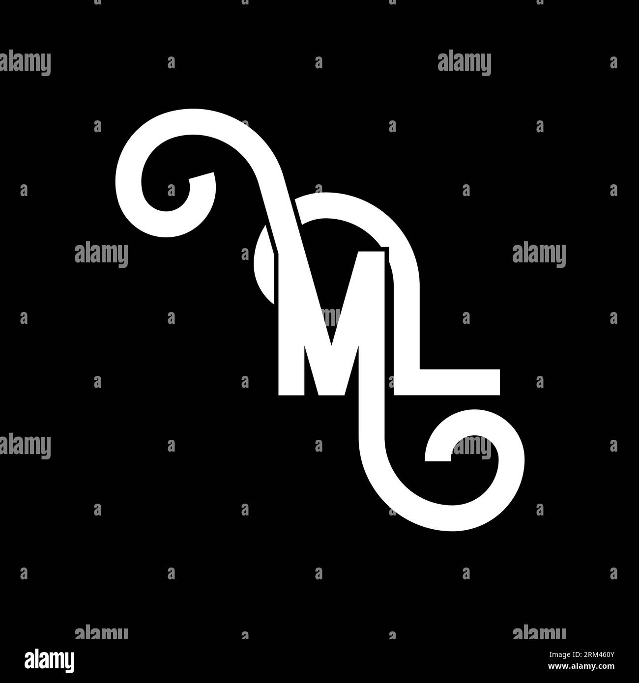 Conception de logo lettre ML. Lettres initiales de l'icône du logo ML. Modèle de conception de logo minimal lettre abstraite ML. Vecteur de conception de lettre M L avec des couleurs noires. ml l Illustration de Vecteur