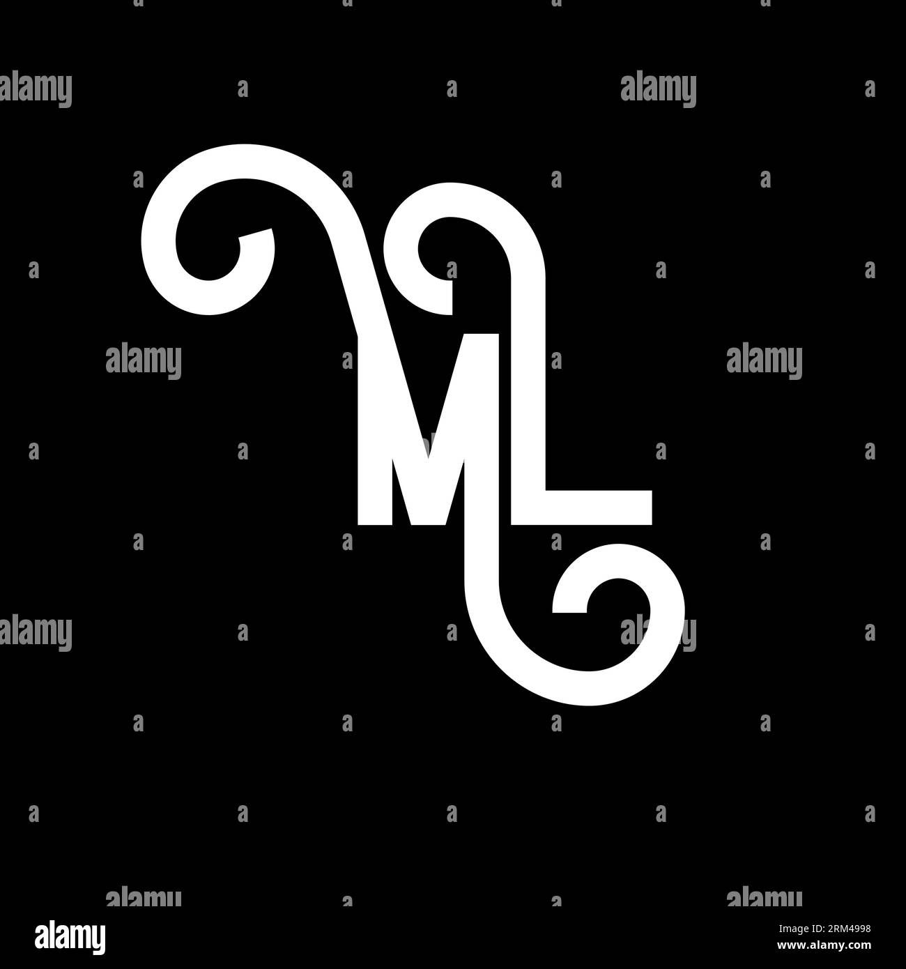 Conception de logo lettre ML. Lettres initiales de l'icône du logo ML. Modèle de conception de logo minimal lettre abstraite ML. Vecteur de conception de lettre M L avec des couleurs noires. ml l Illustration de Vecteur