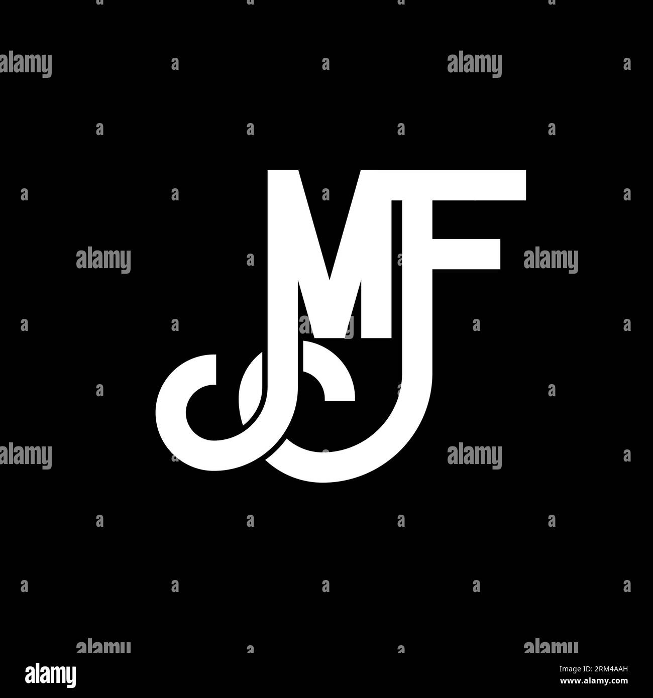 Logo MF Letter. Lettres initiales icône du logo MF. Lettre abstraite MF modèle de conception de logo minimal. Vecteur de conception de lettre M F avec des couleurs noires. mf l Illustration de Vecteur