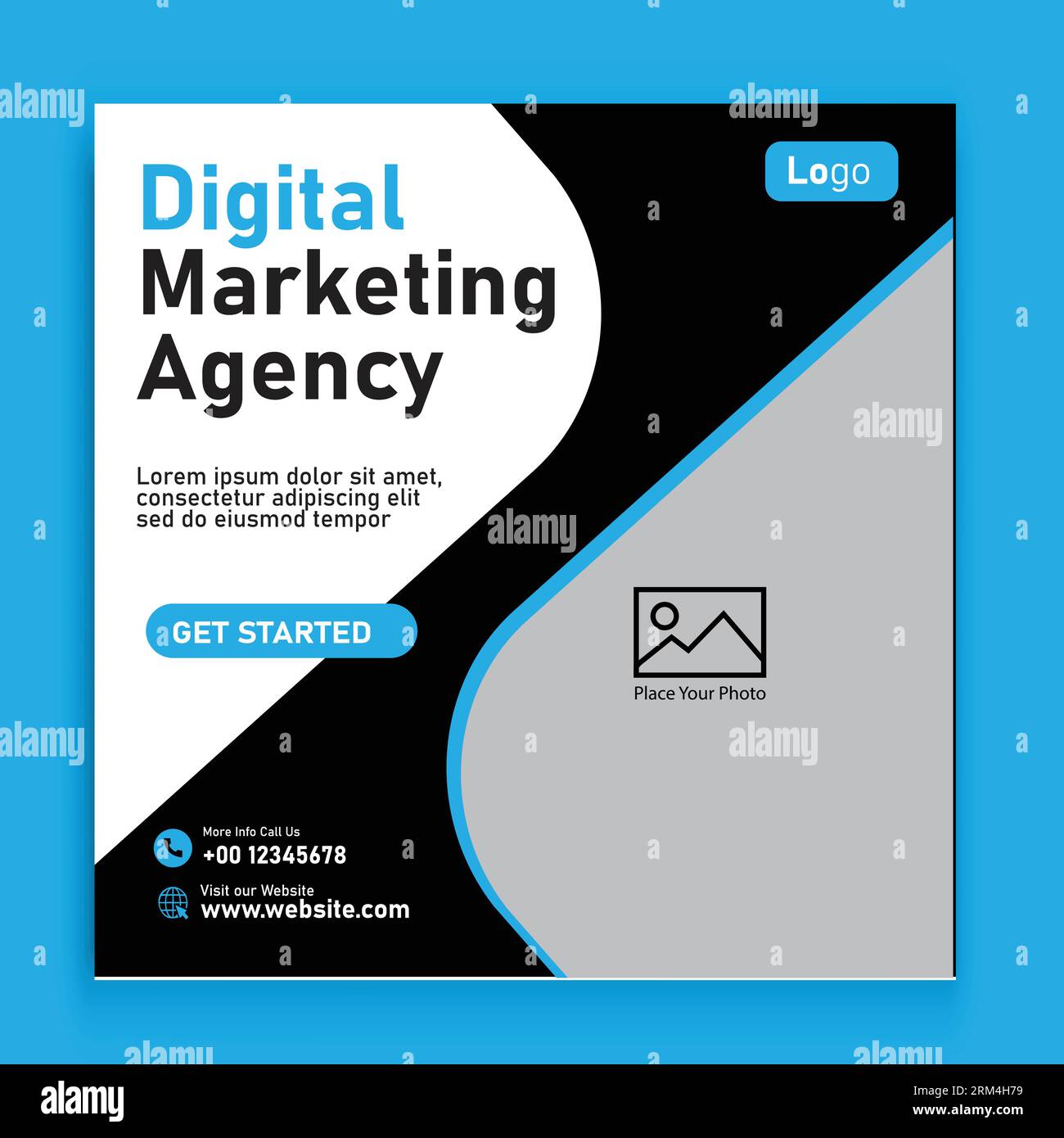 agence de marketing numérique et expert en conception de modèles de médias sociaux Illustration de Vecteur