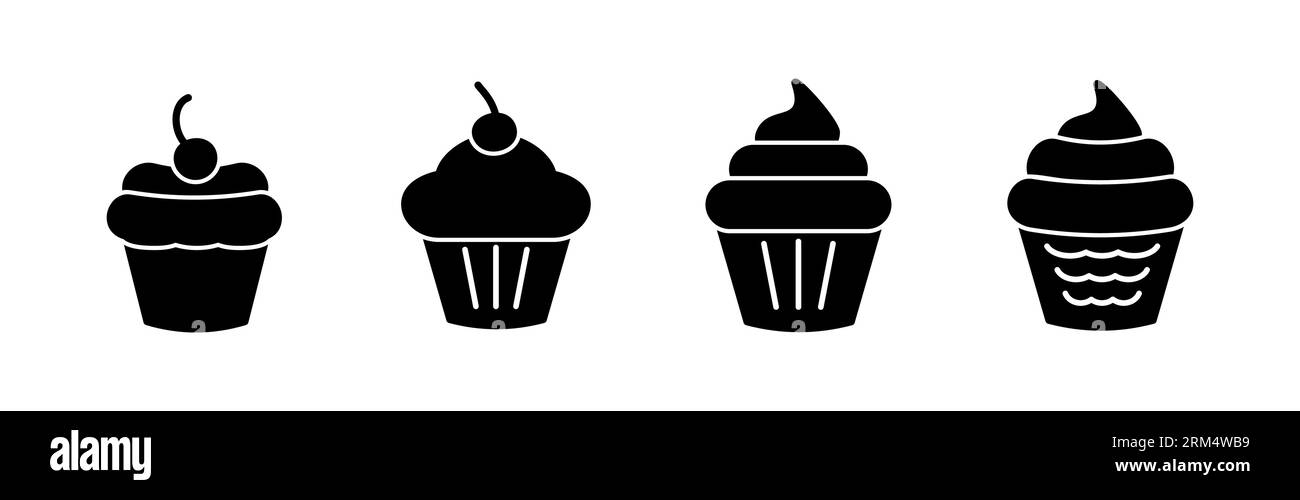 Symbole de gâteau de tasse vecteur. icône gâteau. boulangerie. muffin Illustration de Vecteur