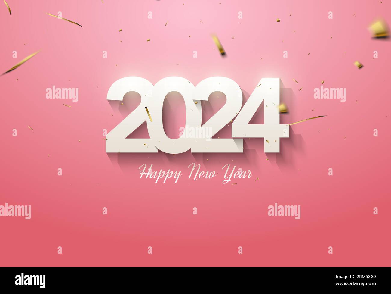 célébration du nouvel an 2024 avec une salutation classique. vecteur premium de conception. Illustration de Vecteur