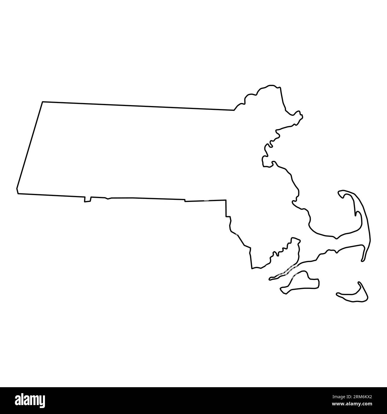 Forme de carte du Massachusetts, états-unis d'amérique. Illustration vectorielle de symbole d'icône de concept plat . Illustration de Vecteur