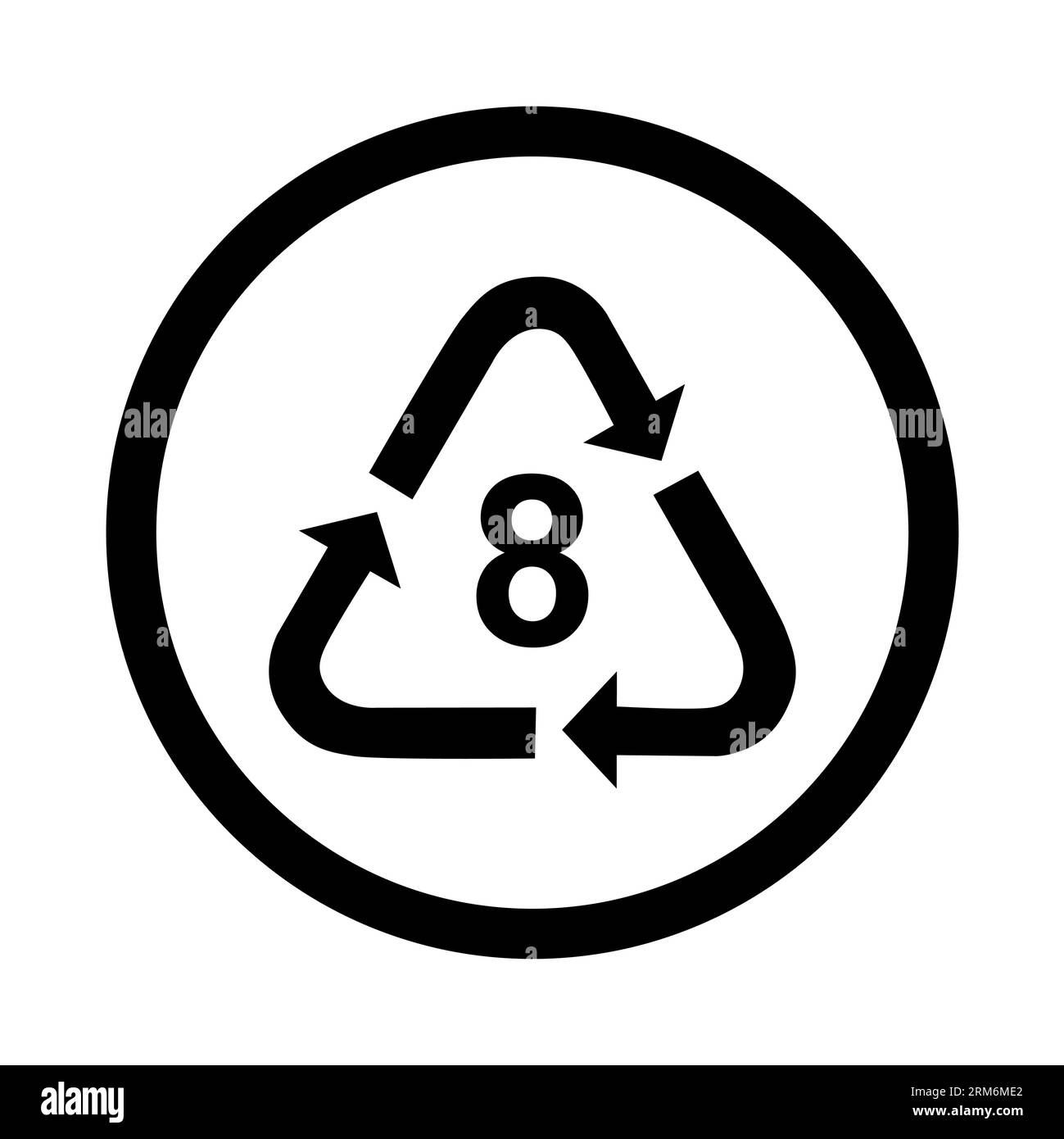 Symbole en plastique, panneau de recyclage écologique isolé sur fond blanc. Icône déchets d'emballages . Illustration de Vecteur