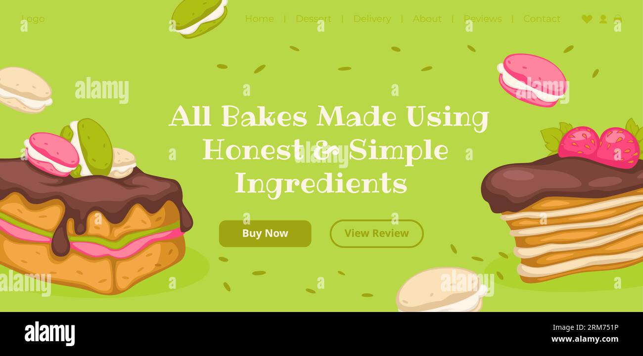 Tous les gâteaux faits à partir d'ingrédients simples et honnêtes Illustration de Vecteur