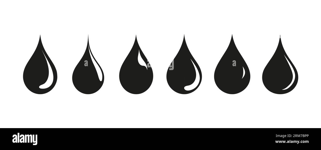 Icône de forme de goutte d'eau. Ensemble d'icônes de forme de gouttes d'eau sur fond blanc. Illustration vectorielle Illustration de Vecteur