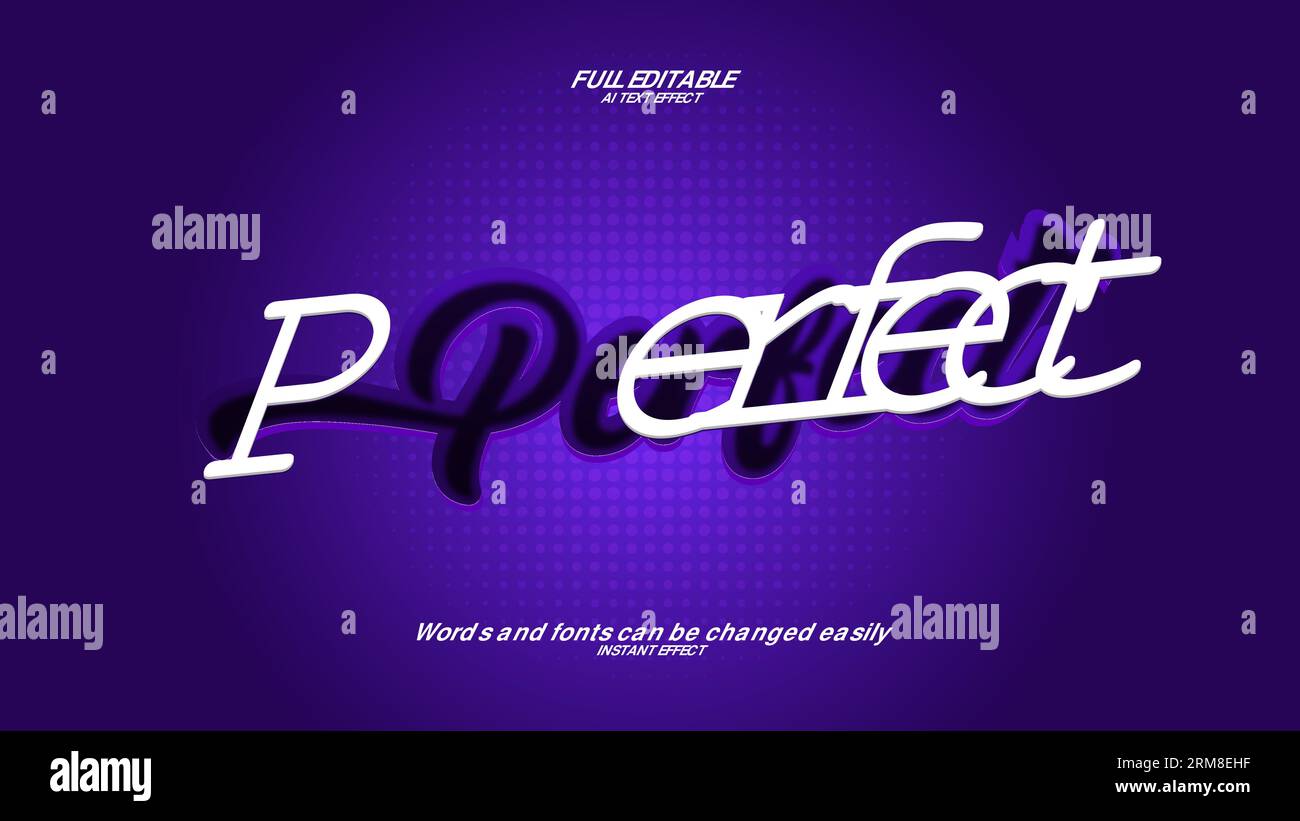 Effet de texte 3D Vector Perfect Illustration de Vecteur