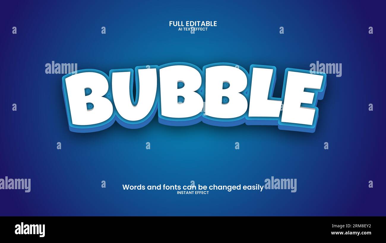 Bulle vectorielle effet de texte 3d fond bleu Illustration de Vecteur
